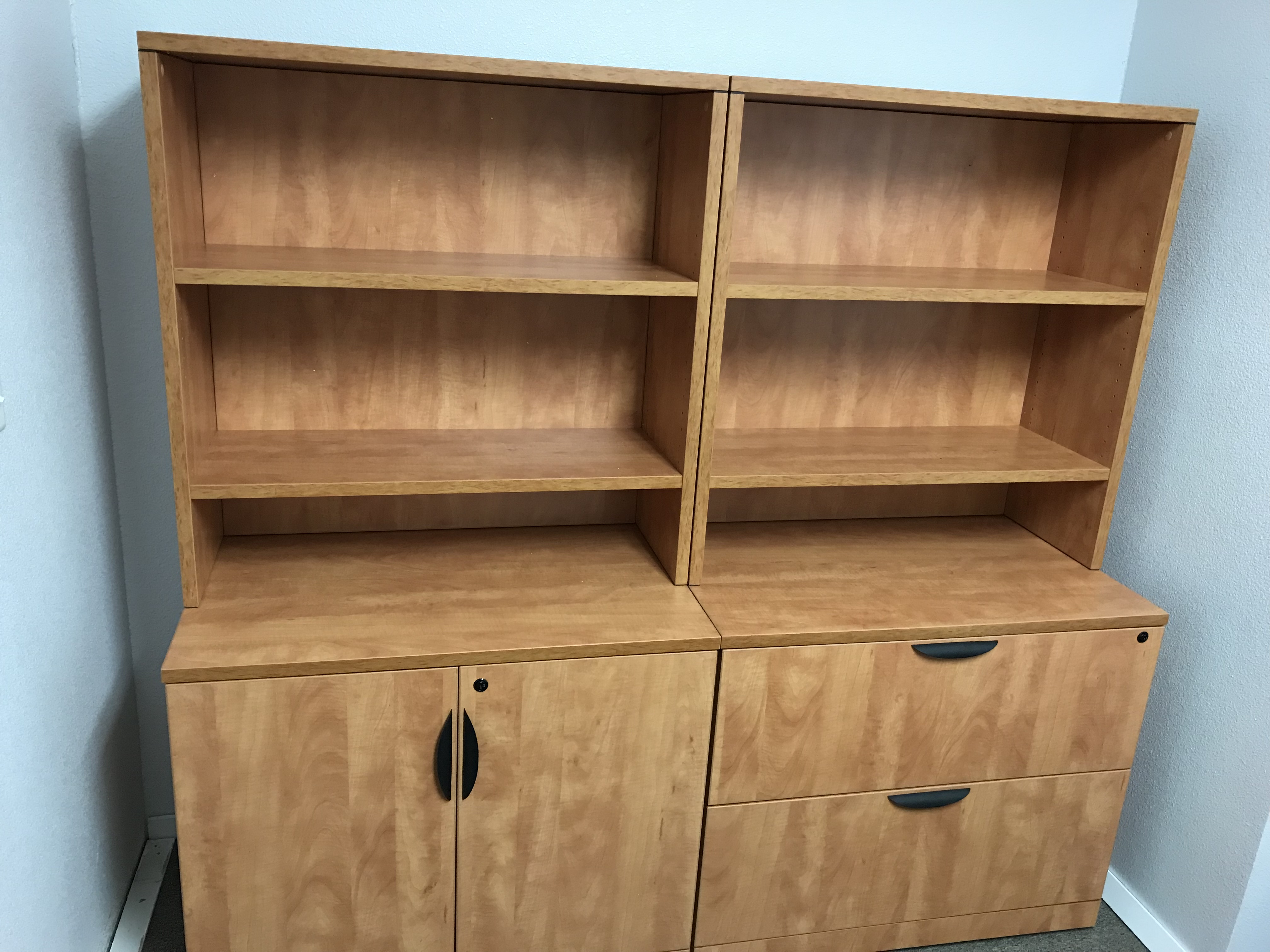 Lateral File Storage Cabinet Open Hutch Combo